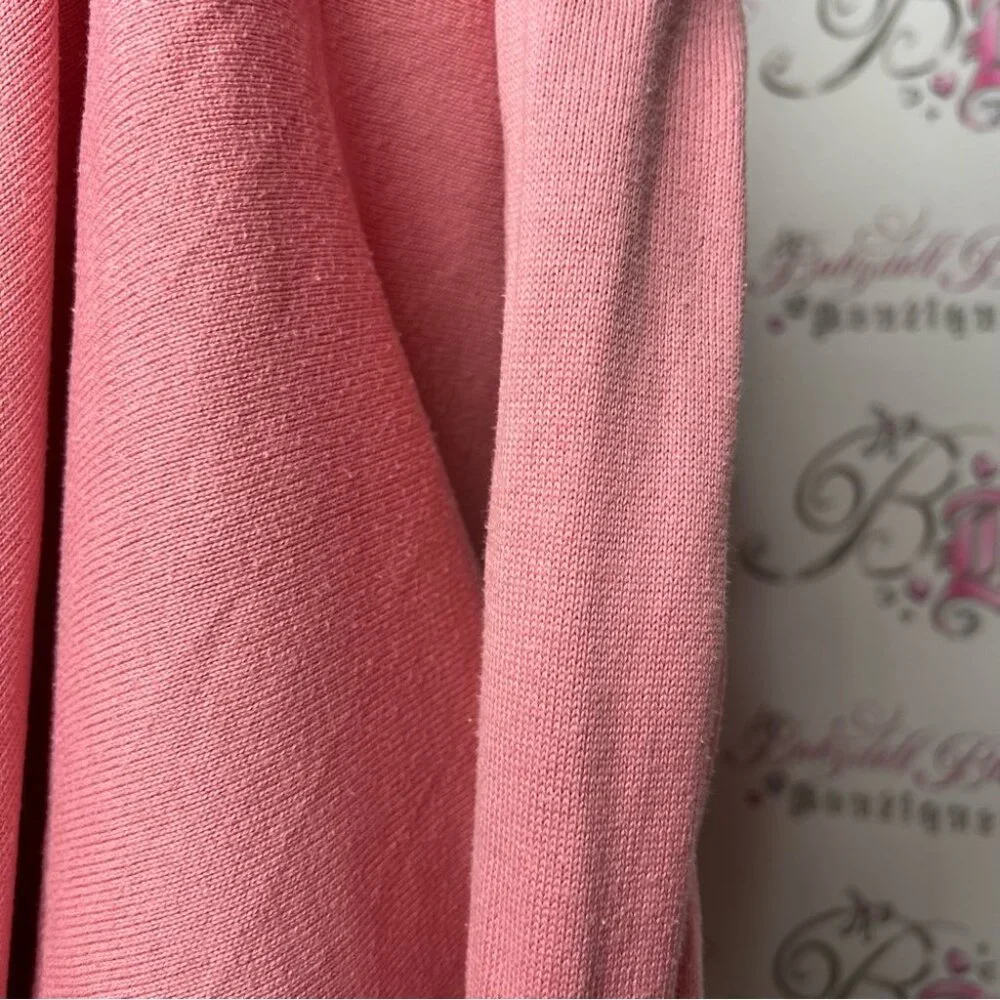 Juicy couture cardigan pink gold emblem wrap sweater snap buttons pink silver - Picture 11 of 11